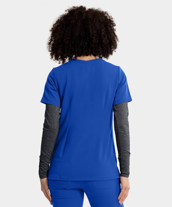 Alternative view of Women's Sporty Solid Double V-Neck Top | 3852