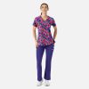 Women's Curved V-Neck Print Top | 1797 - Thumbnail Image 2