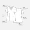 Women's Curved V-Neck Print Top | 1797 - Thumbnail Image 4
