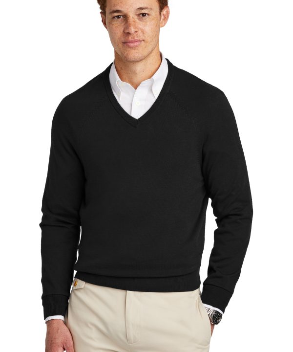 Brooks Brothers ®  Cotton Stretch V-Neck Sweater BB18400