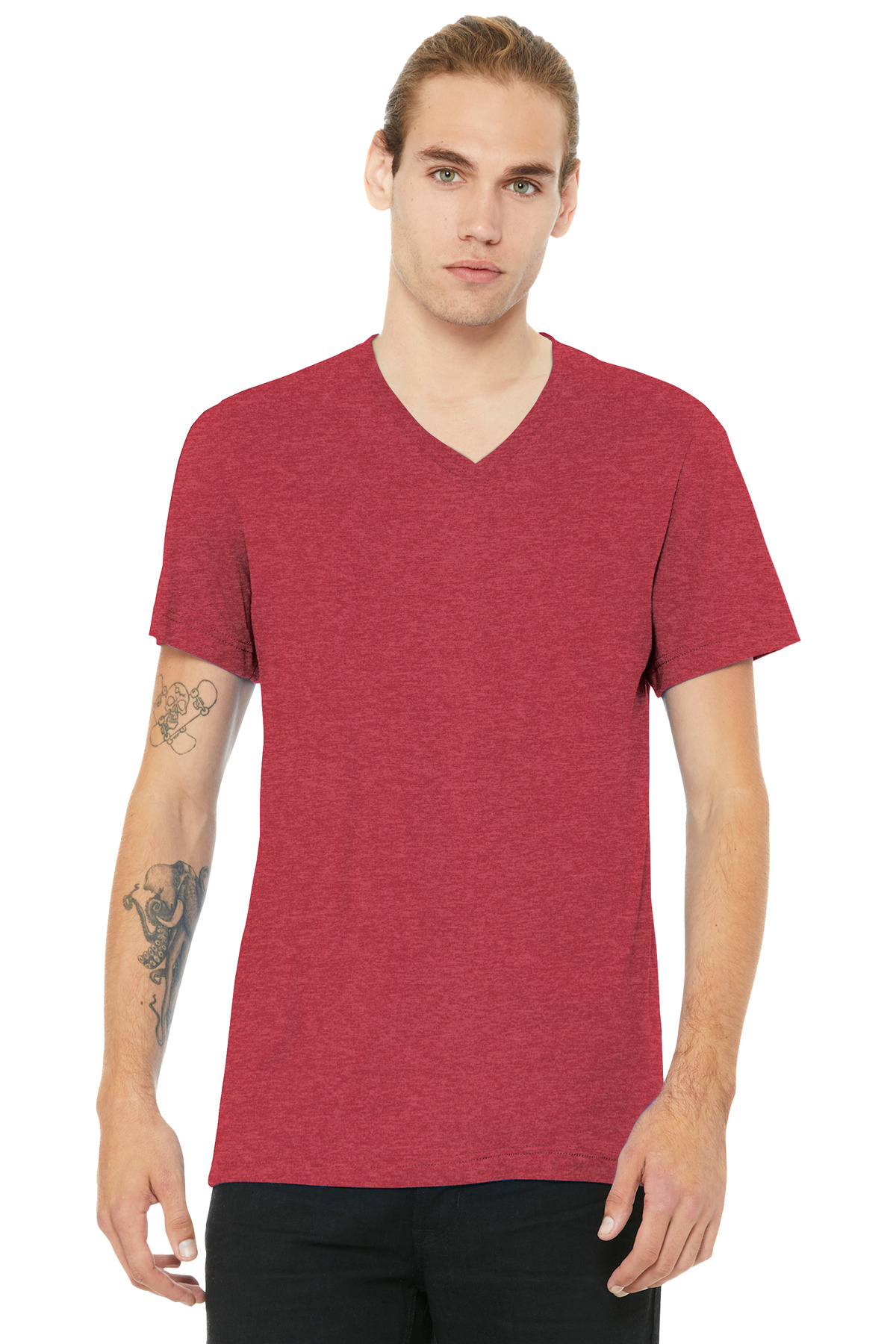 BC3005CVC_heatherred_model_front