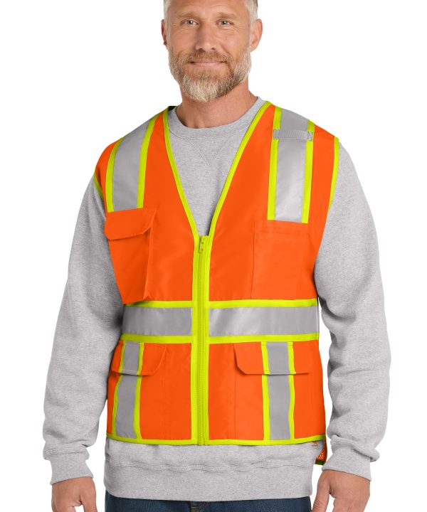 CornerStone  ®  ANSI 107 Class 2 Surveyor Zippered Two-Tone Vest. CSV105