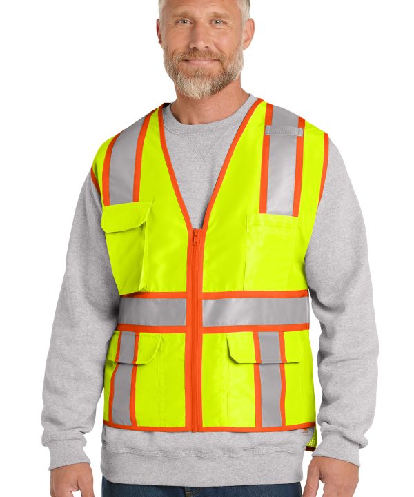 Alternative view of CornerStone  ®  ANSI 107 Class 2 Surveyor Zippered Two-Tone Vest. CSV105