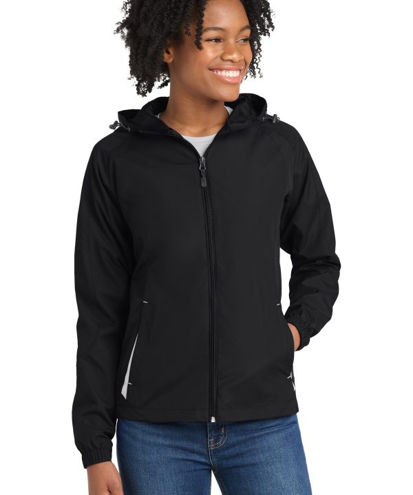 Sport-Tek ®  Women's Colorblock Hooded Raglan Jacket. LST76