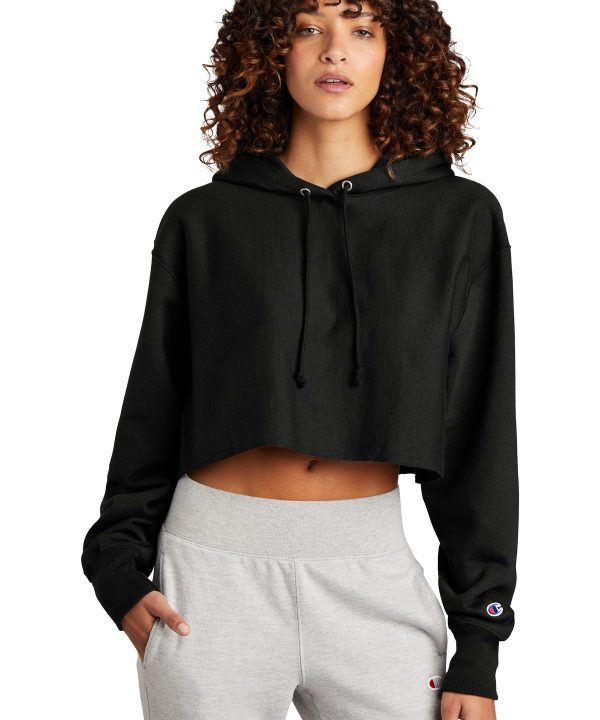 Champion  ®   Women's Reverse Weave  ®   Cropped Cut-Off Hooded Sweatshirt RW01W