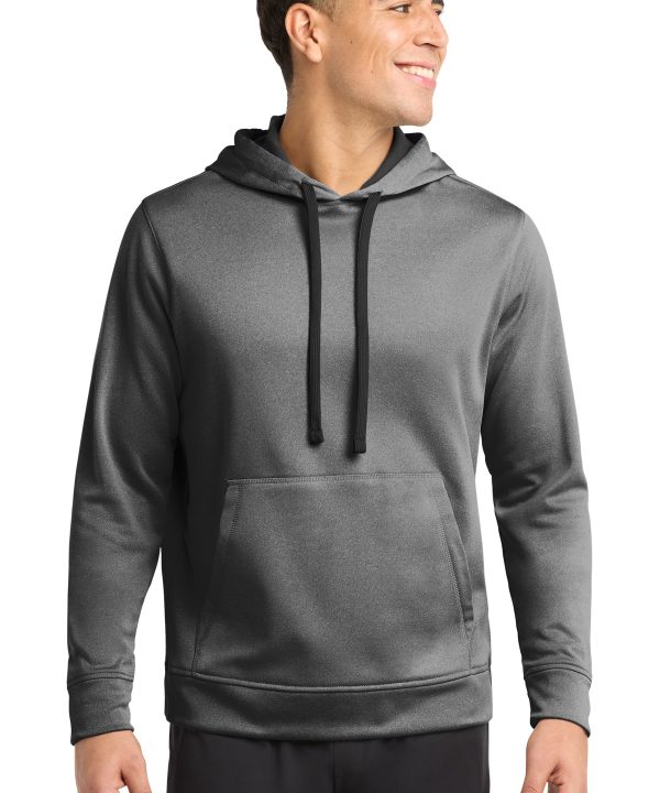 Sport-Tek ® PosiCharge ® Sport-Wick ® Heather Fleece Hooded Pullover. ST264