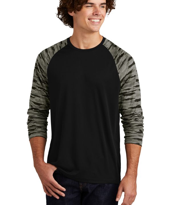 Sport-Tek ®  Drift Camo Colorblock Long Sleeve Tee ST376LS