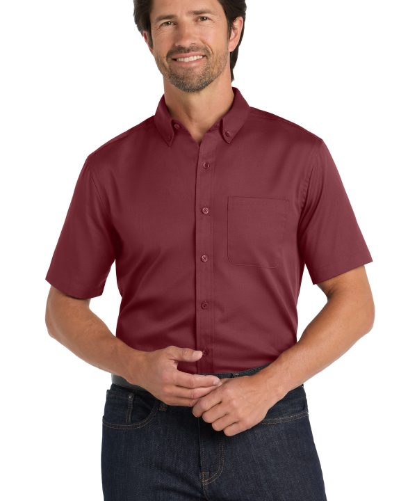Port Authority ®  Short Sleeve SuperPro React   Twill Shirt. W809