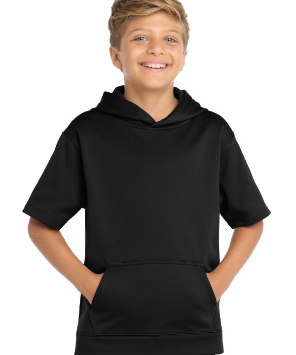 Sport-Tek  ®  Youth Sport-Wick  ®  Fleece Short Sleeve Hooded Pullover. YST251