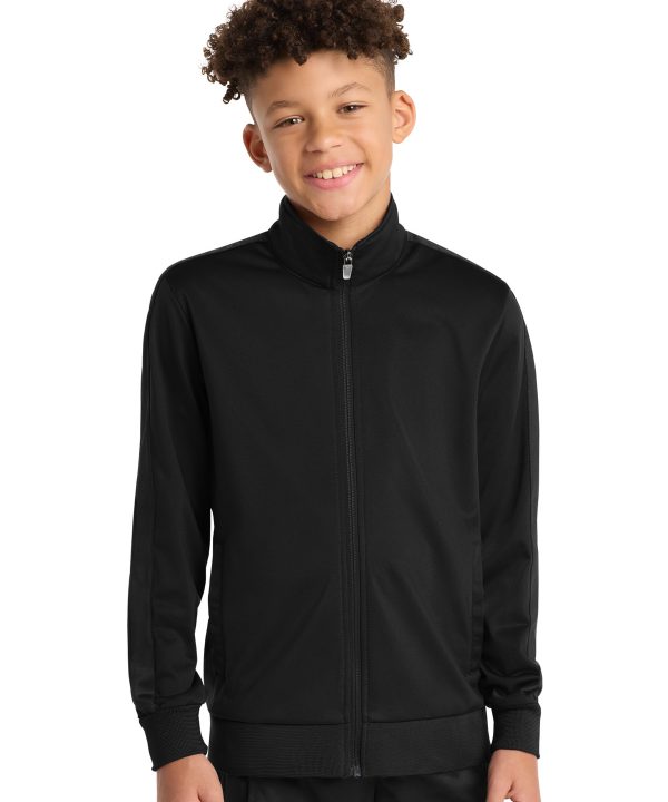 Sport-Tek  ®  Youth Tricot Sleeve Stripe Track Jacket. YST94